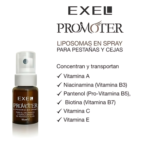 LIPOSOMAS en spray PROMOTER - EXEL - Para crecimiento de cejar y pestañas